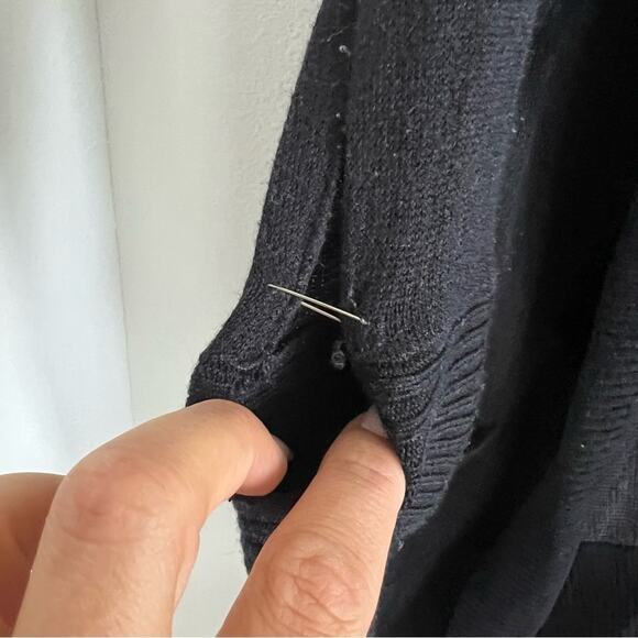 Lululemon Transformation Wrap Black Cozy Longline Sweater Cinched Back FLAWED 4 - Picture 8 of 10